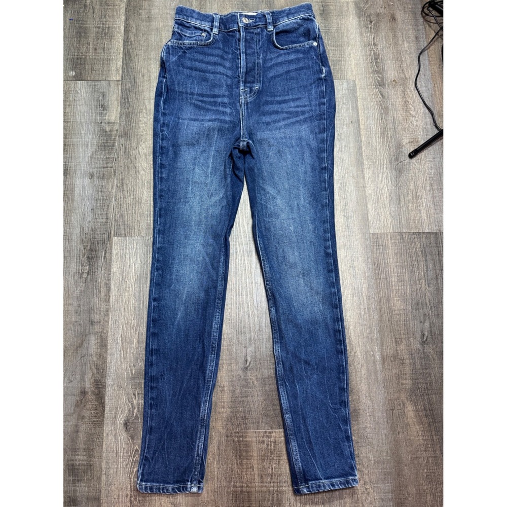 Free People We The Free High Rise Skinny Jeans Blue Button Fly Size 28 OB1184941
